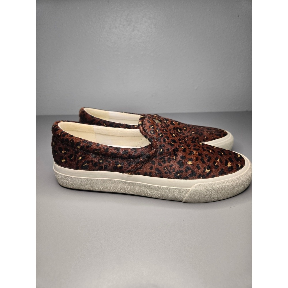 Madewell Leopard Calf Hair Slip‎ On Sneakers Women Size 6.5M Casual Comfort